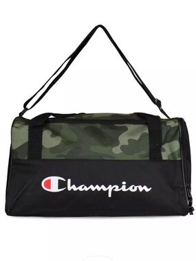 New! Champion Logo Prologue Utility Duffel in Green/Black Camo
